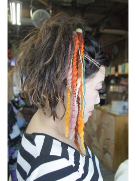 オーバーキャプテンネイキッド(OVER CAPTAIN NAKED) 祭り女♪編み込みMIXアシメアレンジ