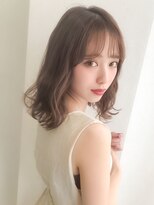ミョンシル 【myonsil】韓国ヘア☆外ハネ波巻きシースルーバングミディボブ