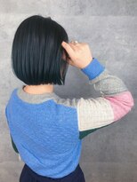 アンダーバーホワイト 天王寺阿倍野店(_WHITE)&nbsp;シークレットハイライト_ダークネイビー_ワンレンボブ