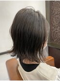 ミディアム×切りっぱなしボブ