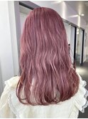 ダブルカラーピンクベージュケアブリーチハイトーン髪質改善
