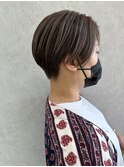 刈り上げショート×白髪ぼかしハイライト♪