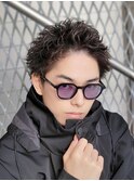 スパイキーショートツイストスパイラルパーマ刈り上げメンズヘア