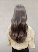 アッシュグレージュ 大人ロング 後れ毛 20代30代40代