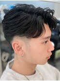 奈良men'sメンズフェードフェザーパーマフェザーショート