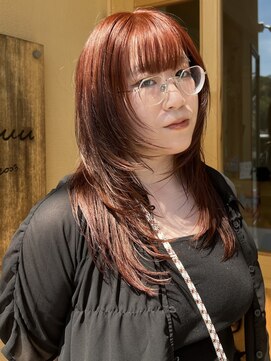 ミュー(miyuu) ブリーチなし/ダブルカラー/オレンジ/レイヤーカット/レイヤー