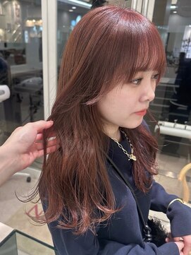 ガーデンヨコハマ(GARDEN YOKOHAMA) ブリーチなしWカラー ピンクベージュ ロング 秋カラー 小顔