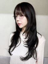 アイティーバイアルバム 藤沢店(IT by ALBUM) グレージュロング暗めカラー韓国ヘア顔周りレイヤー_ba568152