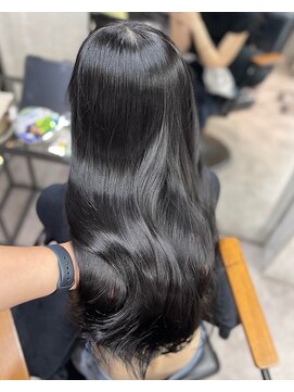 ルート 南堀江(route) オフブラック/髪質改善/艶髪/縮毛矯正/前髪カット/南堀江