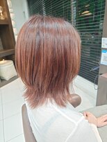 クリック 鎌取店 ピンクブラウン×ウルフカット