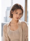 横浜西口/羽エクステ ミルクベージュ ロングウルフカット ウルフ
