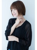 似合わせカットで造る小顔ブルージュオン眉切りっぱなしボブ