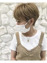 モアナバイヘッドライト 小田原店(Moana by HEADLIGHT)&nbsp;Moana#耳掛けショート#ハイトーン#ベージュ#パーマ