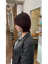 メイクス 表参道(MAKE'S omotesando)&nbsp;ボブ/切りっぱなし/レッドカラー【石坂】