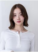 大人かわいい前髪セシルカットココアブラウンフリンジウェーブ