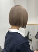 簡単スタイリング/切りっぱなしボブ/ミルクティーベージュ/立川