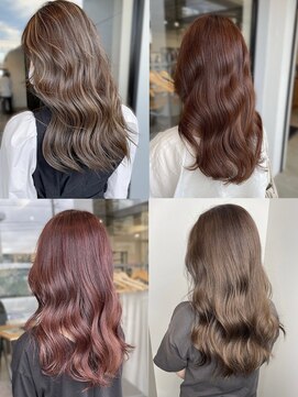 美容室フルール グレーベージュカラーダークアッシュベージュくすみカラー黒髪