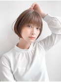 ♪小顔ショートボブカラー大人ショートボブひし形ショートカット