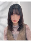 フェイスレイヤー/レイヤーカットミディアム/ハッシュカット