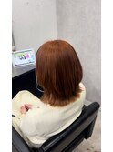 オレンジカラー くびれボブ 所沢