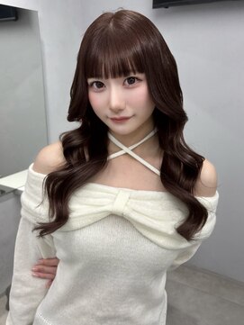 ミディアムレイヤーハッシュカット顔周りレイヤーカット韓国ヘア