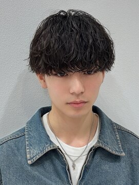 オーシャントーキョー 仙台(OCEAN TOKYO) シャドウパーマ黒髪波巻きスパイラルショートツーブロック