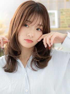 カバーヘア ブリス 上尾西口店(COVER HAIR bliss) ミルクグレージュブリーチなし韓国巻きレイヤーカットc8上尾20代