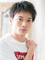モッズヘアー メン 戸田公園店(mod's hair men)&nbsp;学生メンズアップバング無造作ブラック短髪スパイキーショートi