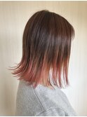 グラデーションピンク 外ハネ
