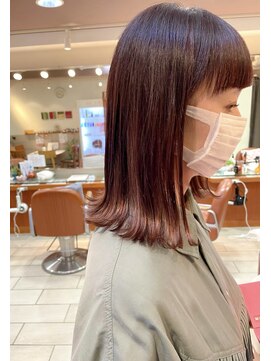 テトラ バイ ネオリーブ 横浜西口店(tetra by neolive) 切りっぱなしボブ!!カシスカラーでおしゃれ髪に!