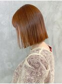 オレンジボブ_アースカラーくびれヘアツートンカラー_ba362721