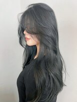 アイティー バイ アルバム 浦和店(IT by ALBUM)&nbsp;ネイビーレイヤー_斜めバンググレージュカラー_ba422151