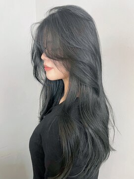 アイティー バイ アルバム 浦和店(IT by ALBUM) ネイビーレイヤー_斜めバンググレージュカラー_ba422151