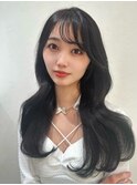 新潟／万代　　お顔周りレイヤー☆韓国巻きグレーブラック