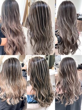 アッシュ 大宮店(Ash) 海外風ウェーブバレイヤージュカタログ