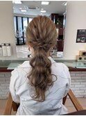 ヘアアレンジ/夏のヘアアレンジ/ローポニー/波ウェーブ