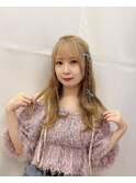 高柳明音さん/ミルクティーベージュ/ケアブリーチ/レイヤー