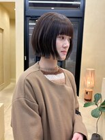 スニュウ(snuw)&nbsp;切りっぱなしボブ小顔カットグレージュミルクティ