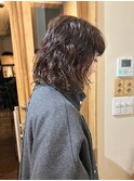 リッジのあるパーマ