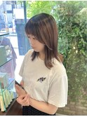前髪パッツン×切りっぱなしボブ