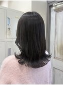 10代20代30代くびれミディアムセミロング×オリーブグレージュ