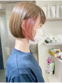 インナーカラー×ボブ