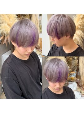 ルアナ 名古屋店(Luana) ミルクティーグレー×ポイントパープル