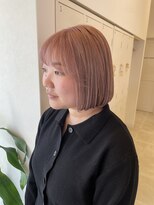 サラ ビューティー サイト 古賀店(SARA Beauty Sight)&nbsp;【ピンクベージュ】切りっぱなしボブ/淡いピンク/ピンクカラー