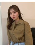 顔周りレイヤーカットべージュカラーくびれレイヤーカット
