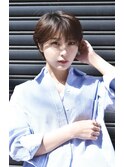 大人可愛いひし形ハンサムショートボブ前下がり