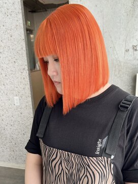 ラニヘアサロン(lani hair salon) ビビットオレンジ【切りっぱなしBob】