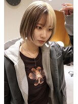 ヤイエ 青山店(yiye)&nbsp;前下がりボブミニボブナチュラルボブショートボブデザインカラー