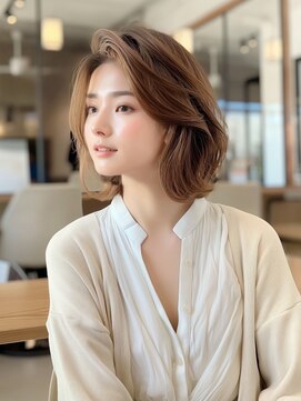 アースモード 亀戸店(EARTH Mode) 韓国風エギョモリ★くびれ外ハネ大人可愛い小顔シースルーバング