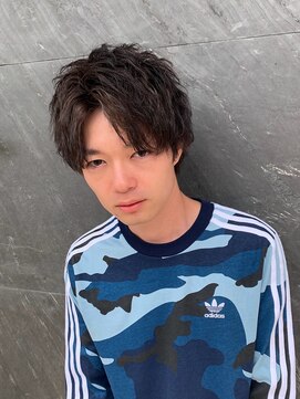 ハピネスフィール 宇治店(Happiness FEEL) ソフトツイストニュアンスパーマセンターパートマッシュウルフ